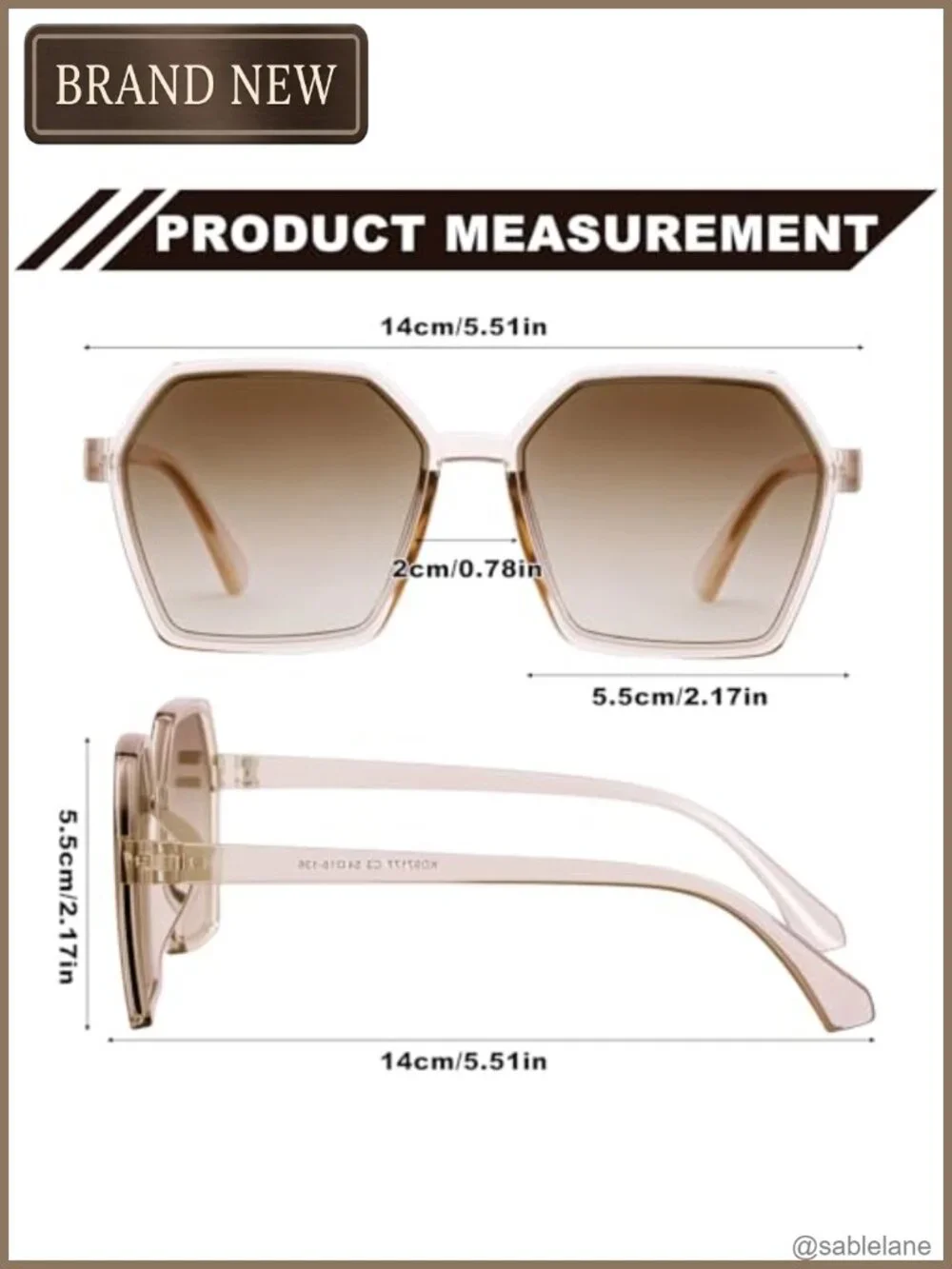 Oversized Square Sunglasses 2 Pair Set UV Protection Polycarbonate Frame